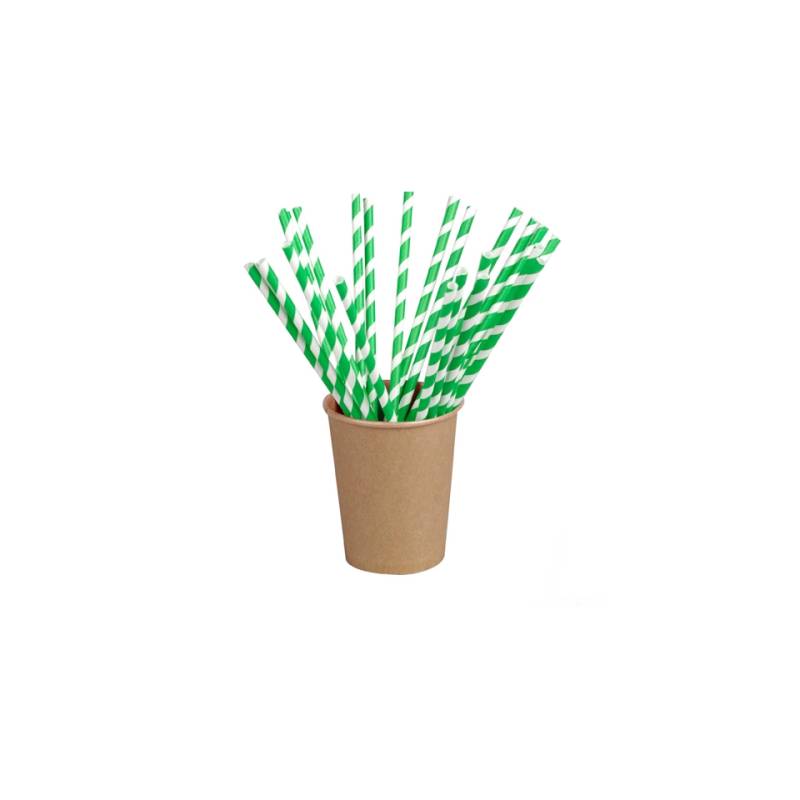 Cannucce 100% biodegradabili bianche e verdi cm 21