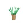 Pajitas 100% biodegradables blancas y verdes de 21 cm