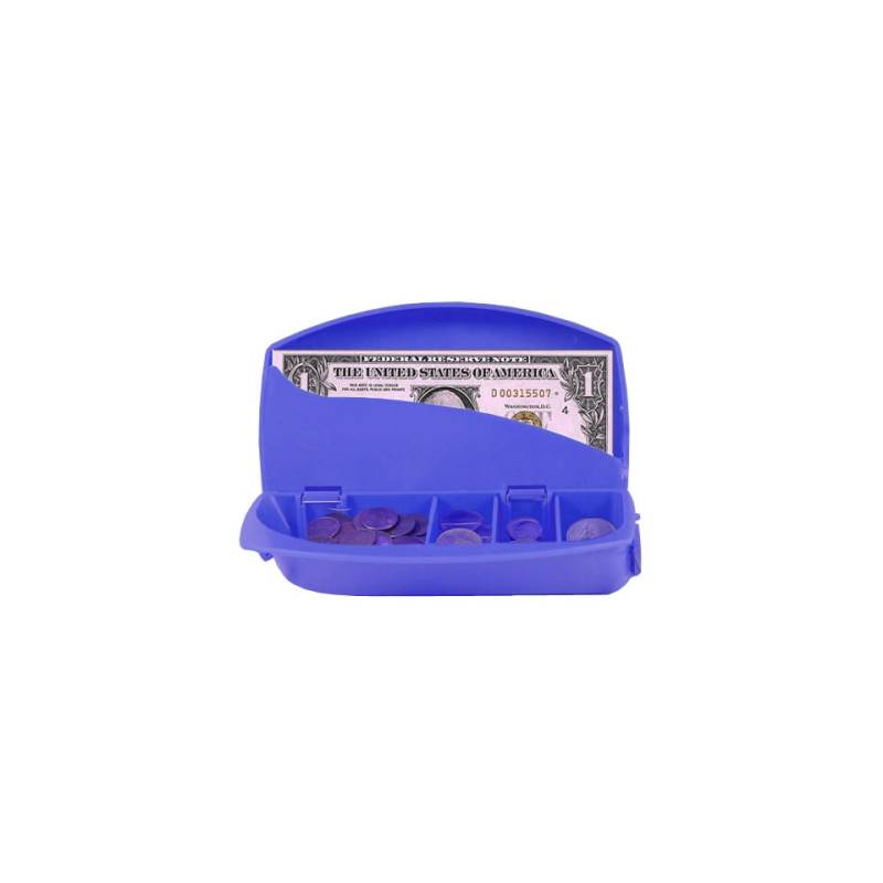 Porta soldi plastica 17,5x9 blu