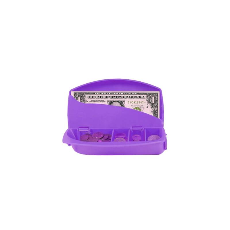 Plastic money holder 17.5x9 purple