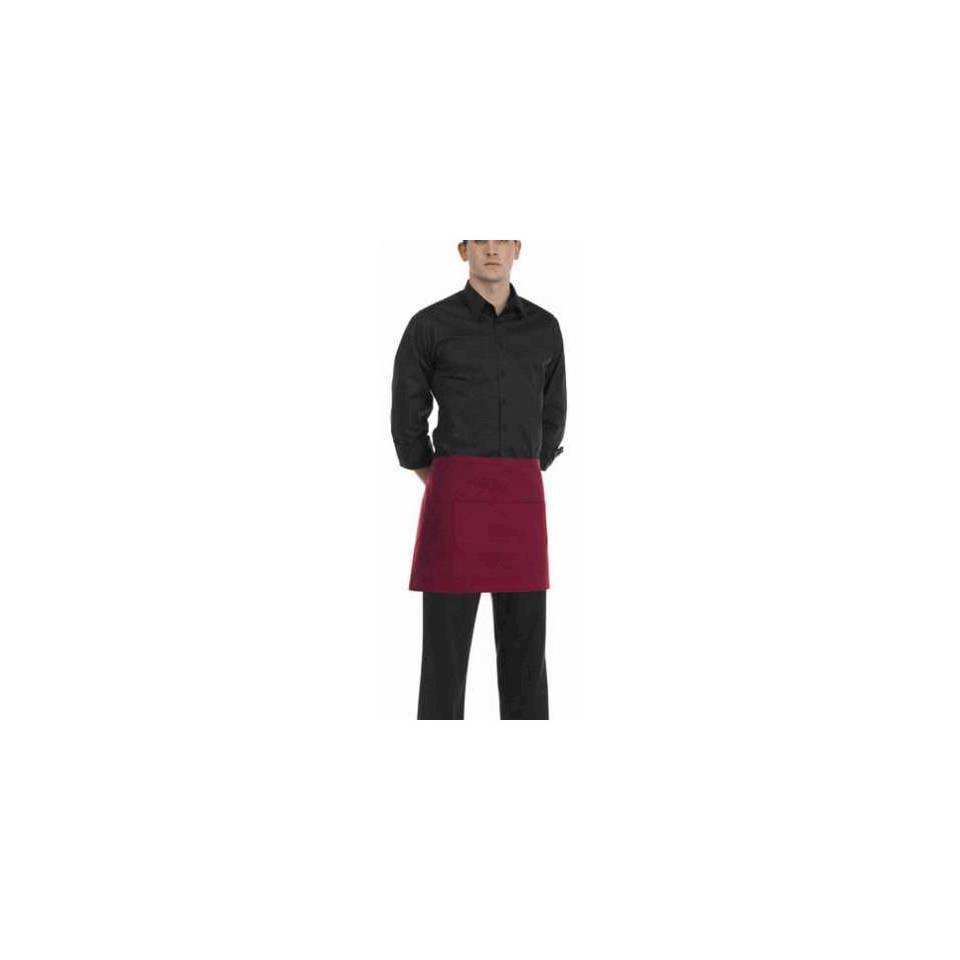 Egochef 40x70cm burgundy counter apron with pocket