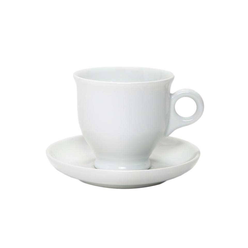 Tazza cioccolata Reale con piatto in porcellana bianca cl 25