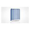 Transparent blue plastic interleaved towel dispenser