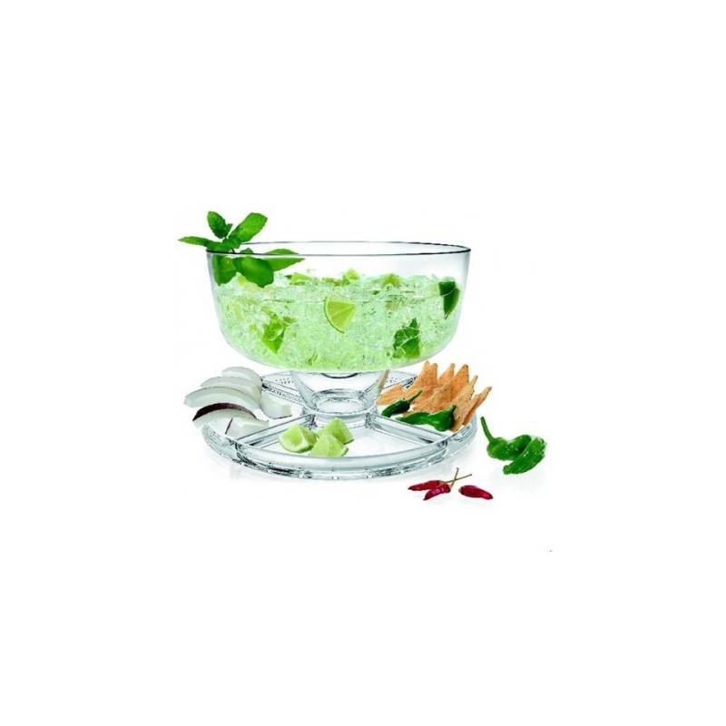 Borgonovo Palladio Antipastiera avec 4 compartiments et dôme en verre cm 31