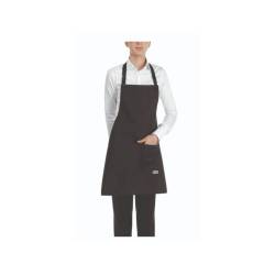 Black polyester and cotton apron with bib and pocket 27.56x27.56 inch