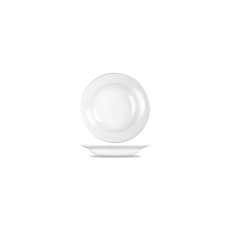 Piatto fondo Linea Profile Churchill in ceramica vetrificata bianco cm 24,9