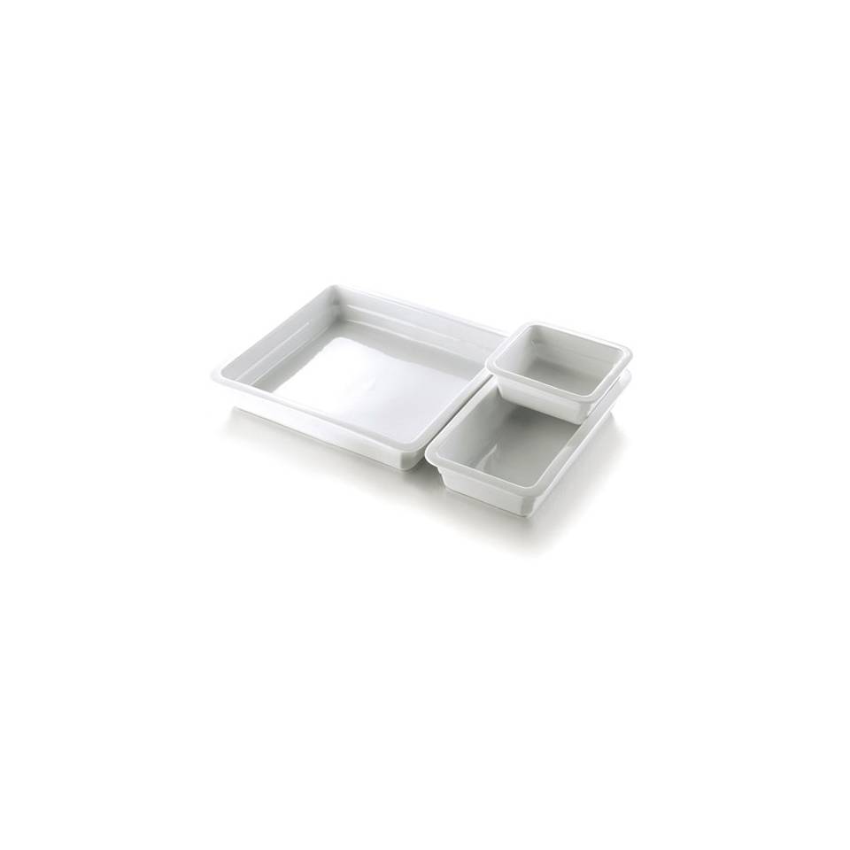 Rectangular gastronorm 1/4 white porcelain dish cm 26.5x16.3x6.5