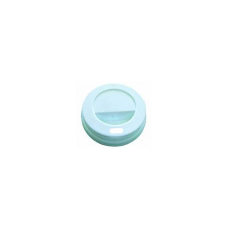 White disposable lid with hole cm 8