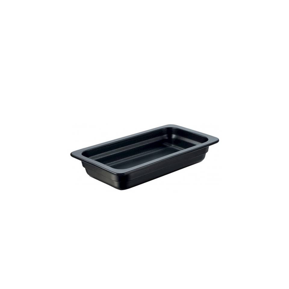 Pirofila rettangolare Gastronomia 1/3 in porcellana nera cm 17x32x6,5