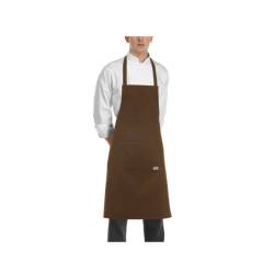 Brown polyester and cotton apron with pocket and bib 35.43x27.56 inch
