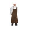 Brown polyester and cotton apron with pocket and bib 35.43x27.56 inch