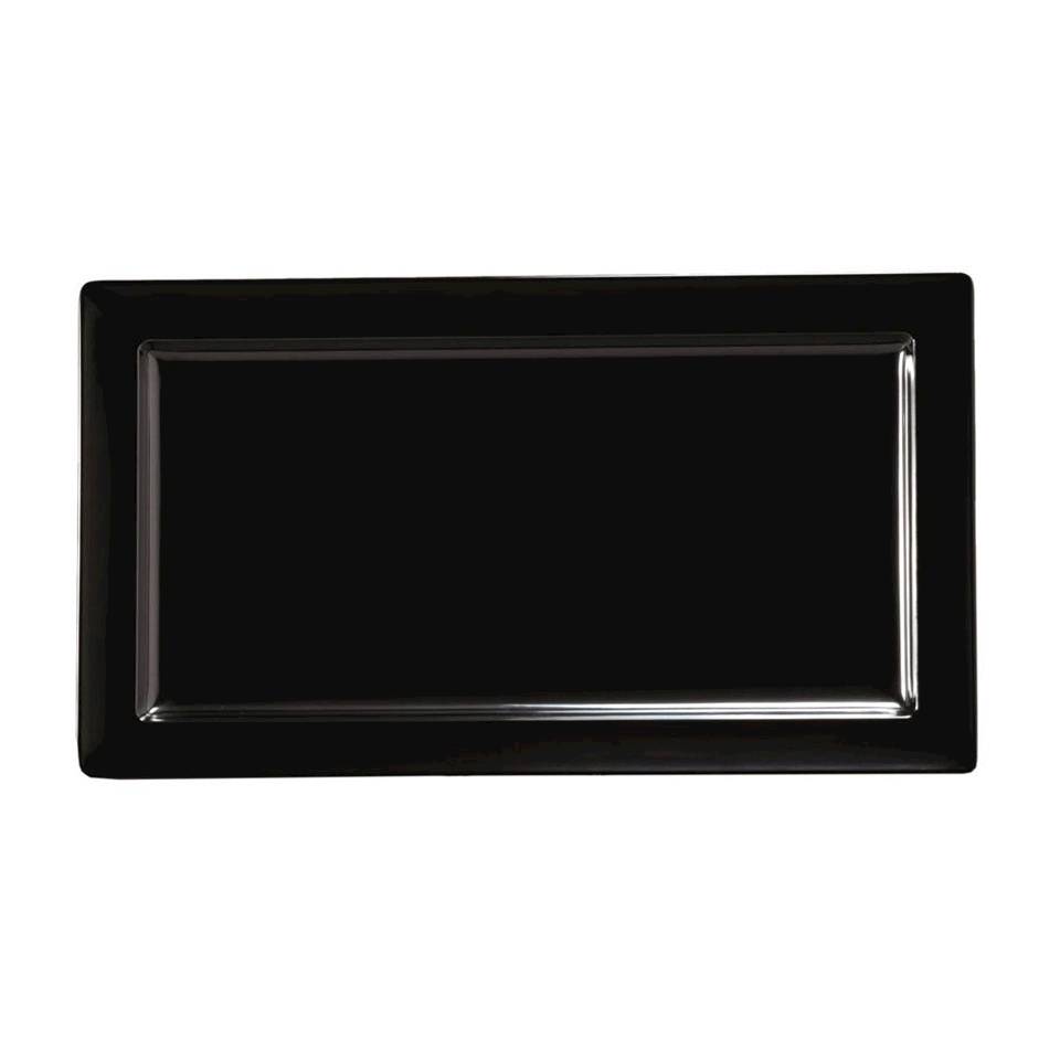 Rectangular black melamine tray 25.59x14.37 inch