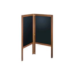 Double-sided mdf book easel blackboard and walnut wood frame 60x125 cm