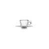 Tazza espresso Termica Bormioli Luigi in vetro trasparente con piatto in acciaio inox cl 6,5