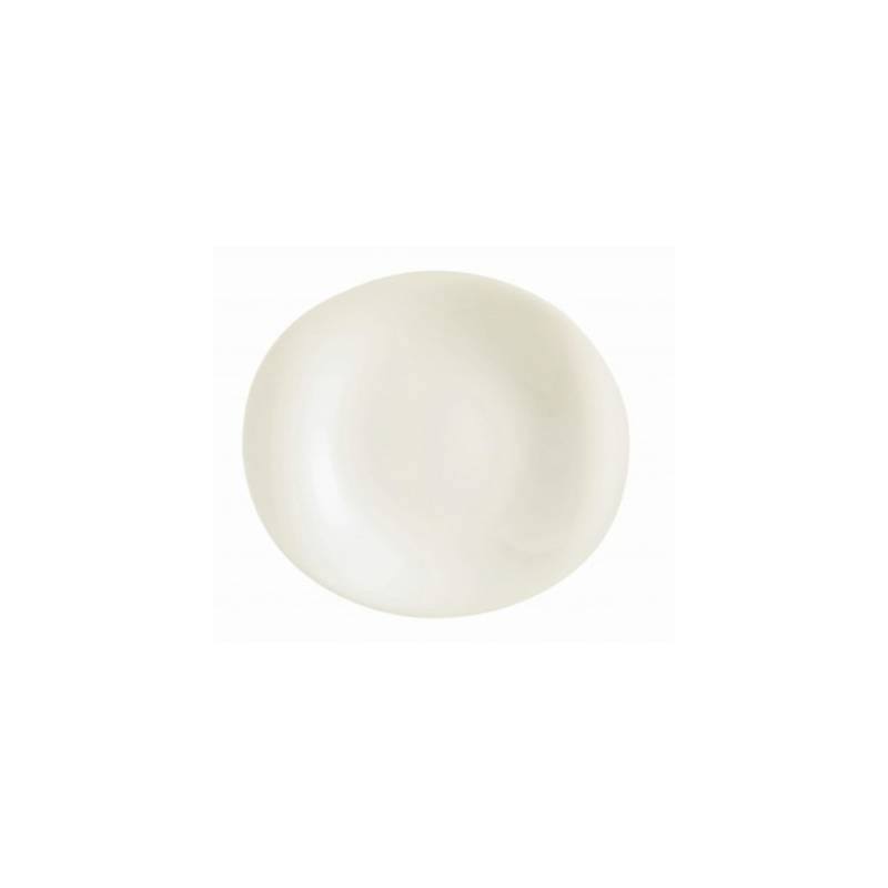 Tendency Arcoroc line saucer in ivory white glass cm 15x17