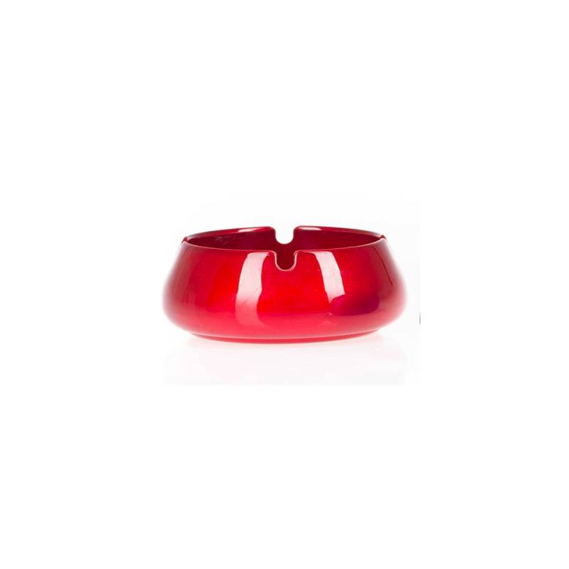 Red aluminum curved ashtray