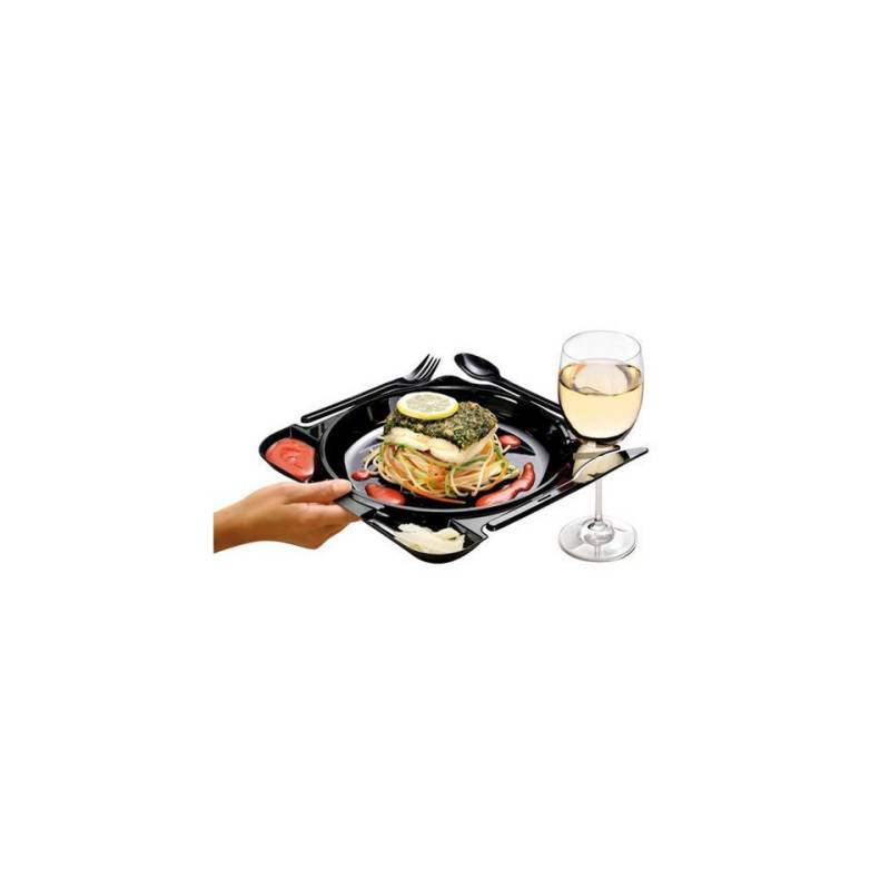Schwarzes Polystyrol CaterPlate Buffet Teller 27 cm