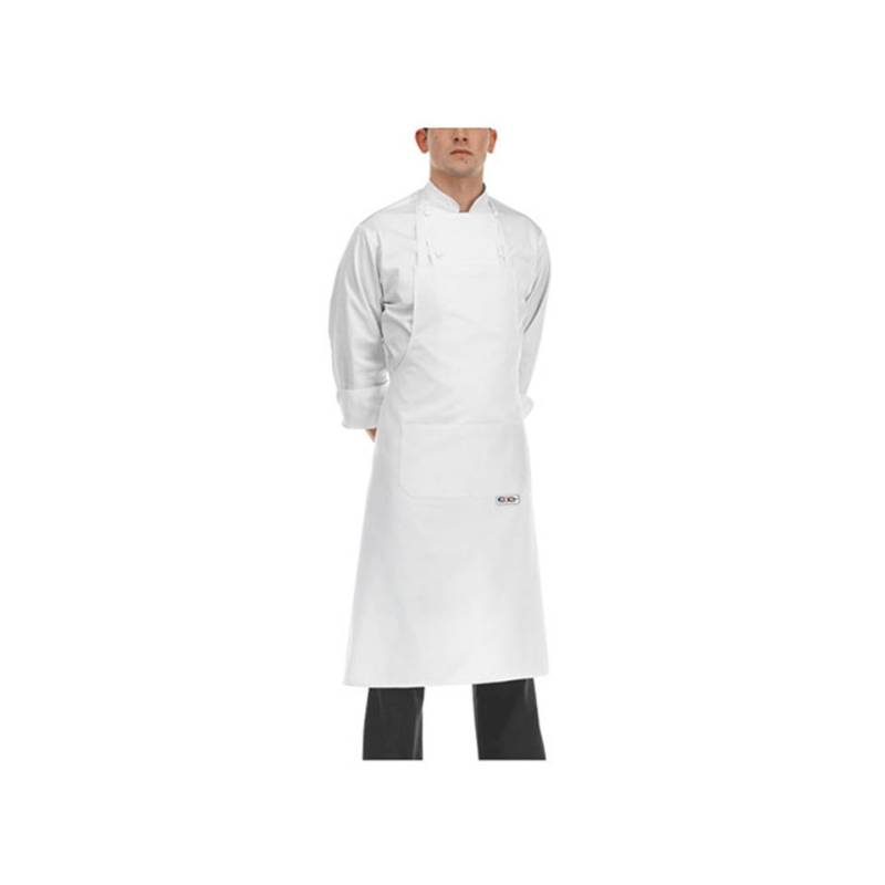 Apron with bib and pocket Egochef white 90x70 cm