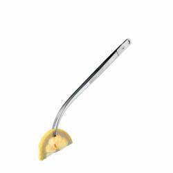 Stainless steel curved tips food tongs 30 cm
