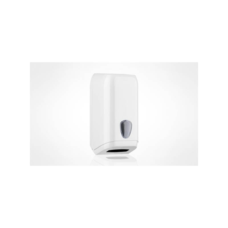 White plastic toilet paper dispenser