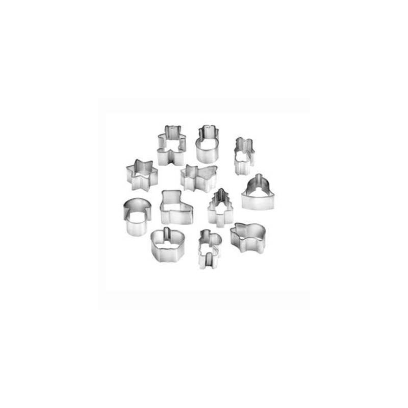 Aluminum Christmas cookie molds 12 pieces