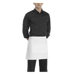 Egochef 100% white cotton counter apron with pocket 27.56x15.75 inch