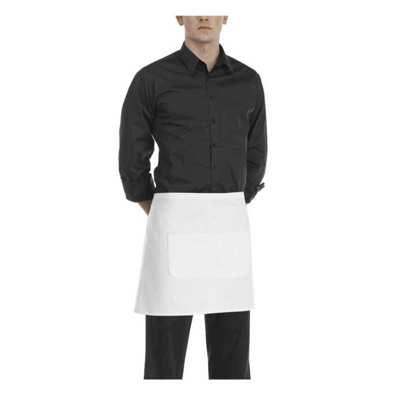 Egochef 100% white cotton counter apron with pocket 27.56x15.75 inch