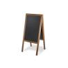 Double-sided mdf easel blackboard and walnut wood frame cm 60x125