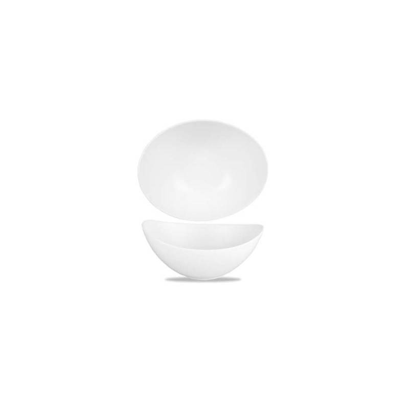 Moonstone Churchill line oval vitrified ceramic salad bowl 20.3x15.7 cm