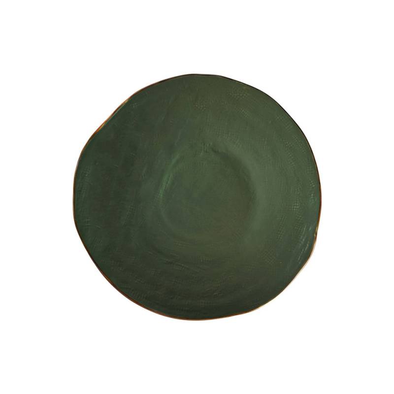 Flacher Mediterraneo Novità Home Teller aus grün gefärbter Keramik 27,5 cm