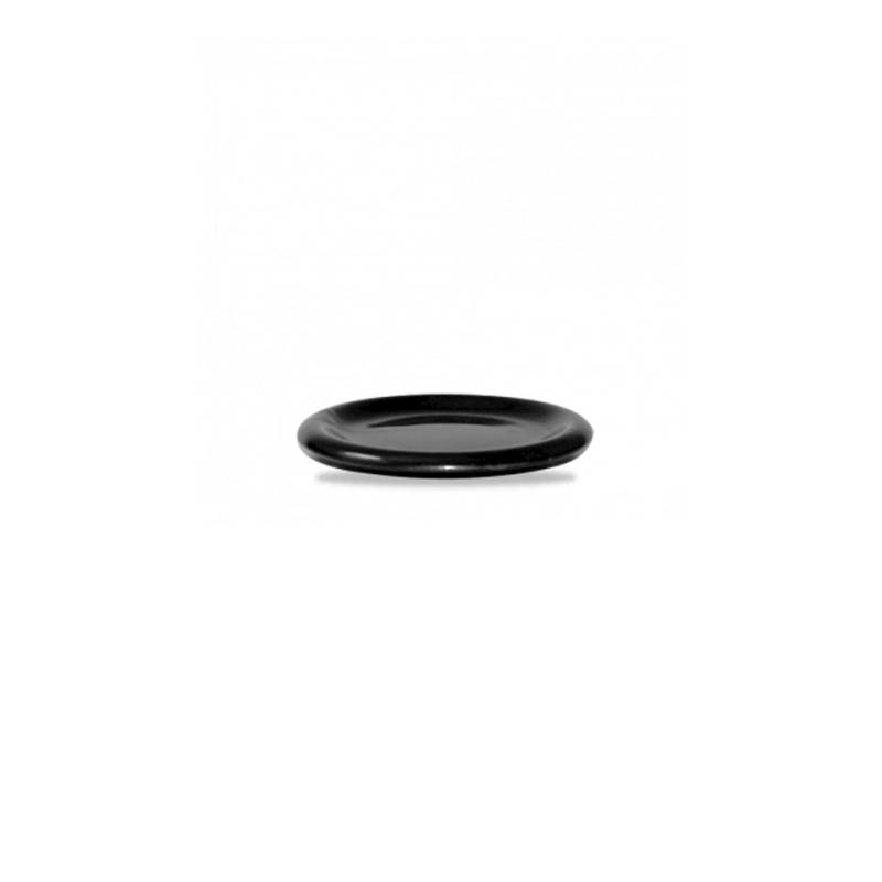 Bit on the Side Churchill black vitrified ceramic lid/plate cm 14.6