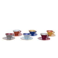 Tazzina caffè con piattino Mediterraneo Novità Home in ceramica colorata