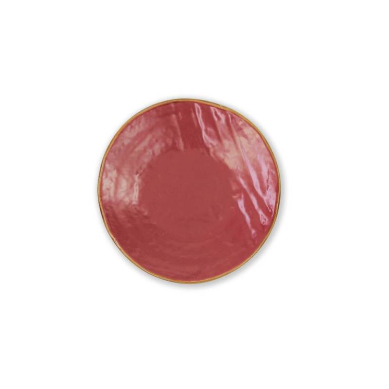 Piatto piano Mediterraneo Novità Home in ceramica rosso ciliegia cm 20
