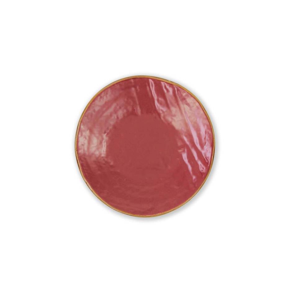Cherry red ceramic Mediterrano flat plate cm 20