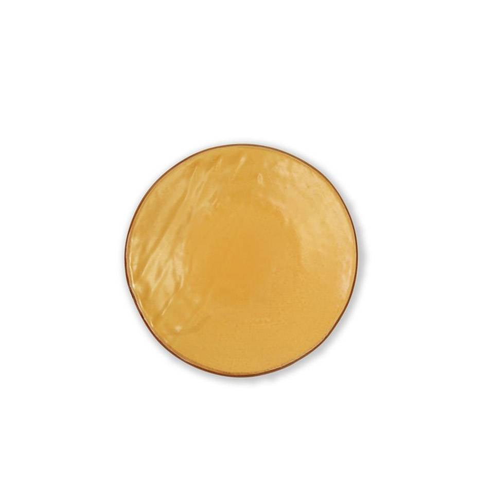 Yellow ceramic Mediterranean flat plate cm 20