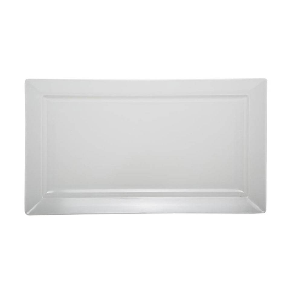 Rectangular white melamine tray 14.17x8.07 inch