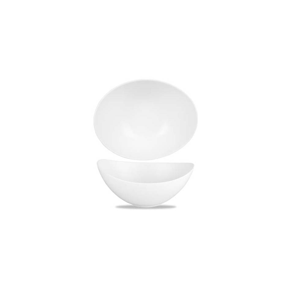 Moonstone Churchill line oval salad bowl in vitrified ceramic 24.7x18.4 cm