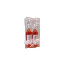 Ice bag/ice bag two compartments 18x9x38cm PVC transparent