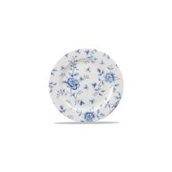 Piatto piano Linea Vintage Rose Chintz Churchill in ceramica vetrificata blu cm 27,6