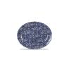 Piatto ovale Linea Vintage Prints Calico Churchill in ceramica vetrificata blu cm 36,5