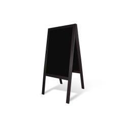 Double-sided mdf easel blackboard and wenge wood frame cm 60x125