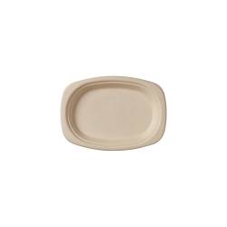 Piatto ovale monouso Duni in polpa di cellulosa marrone cm 22 x 16
