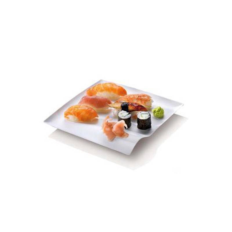 Weiße biologisch abbaubare Einwegplatten aus Zellstoff 15x15 cm