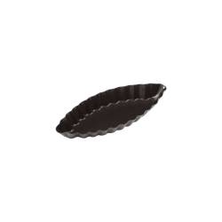 Tartelletta barchetta festonata in acciaio inox antiaderente nero cm 12