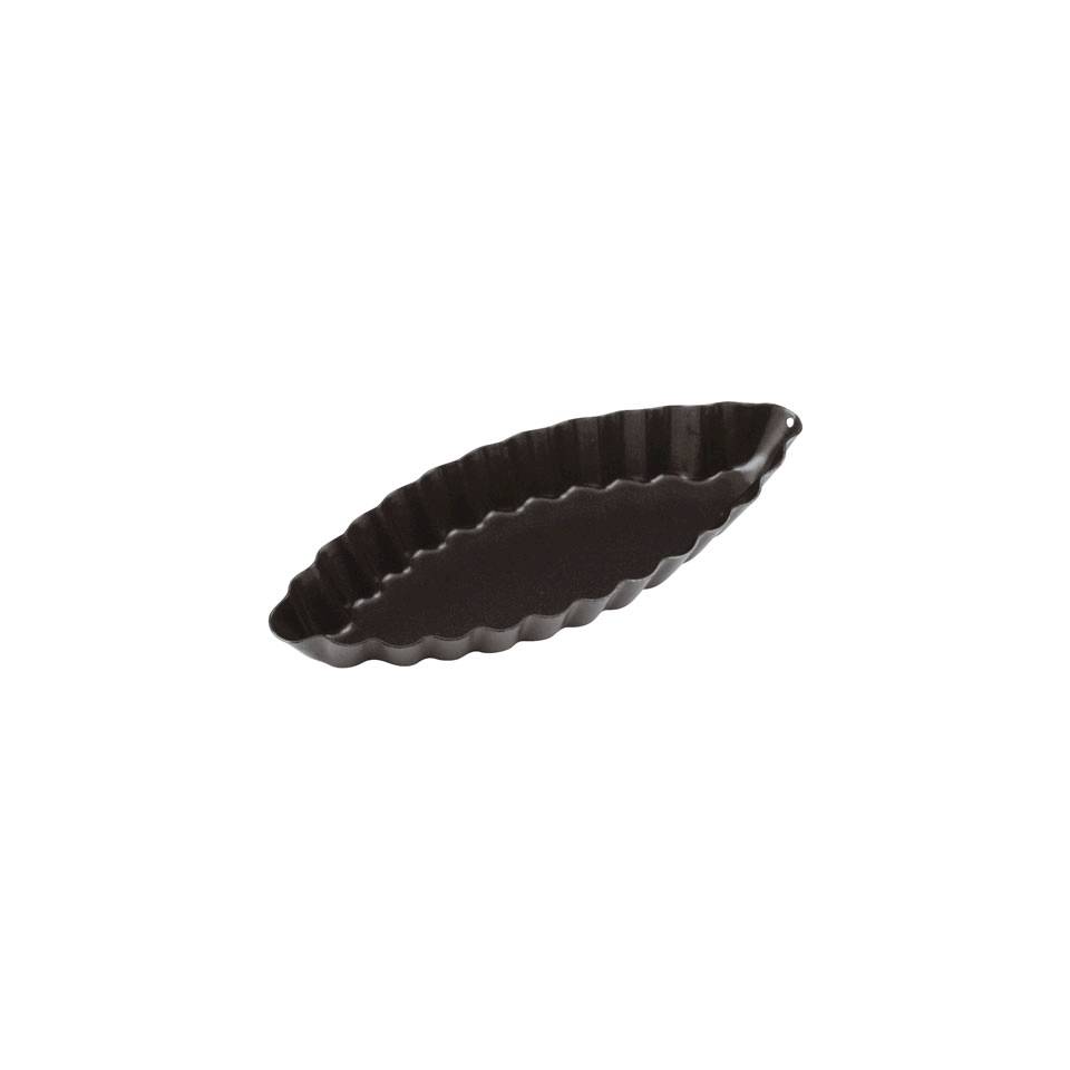 Tartlet barchetta festooned nonstick stainless steel black cm 12