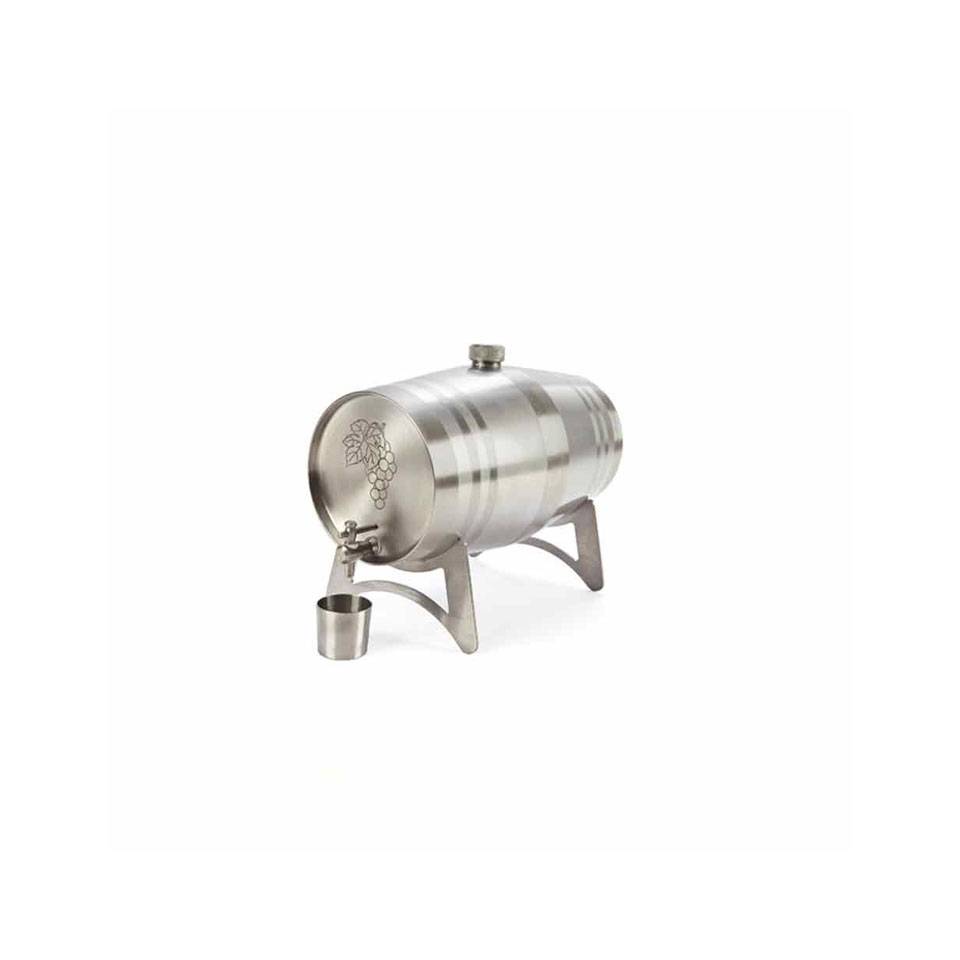 Dispenser vino liquori a botte acciaio inox lt 2,5