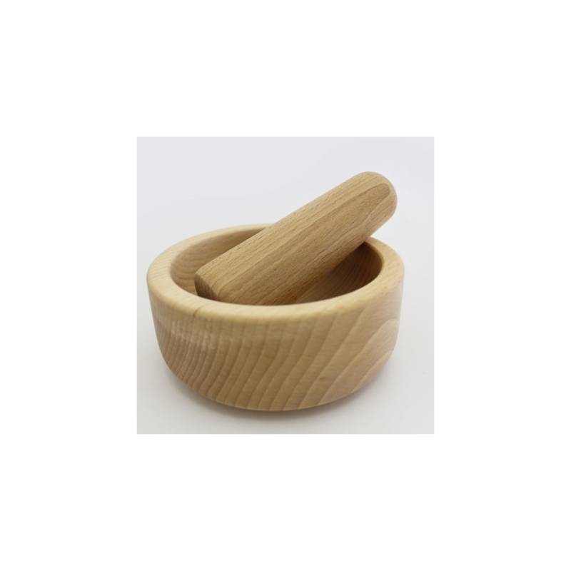 Mortar with pestle wood