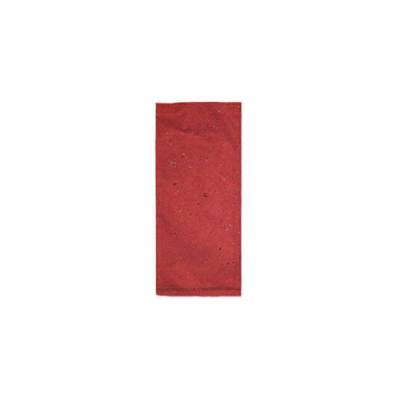 Bordeauxfarbene Strohpapier-Bestecktasche mit weißer Serviette