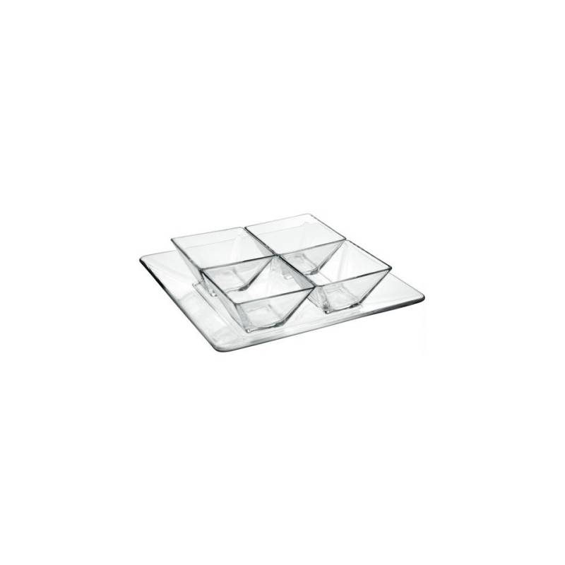 Antipasto Set, Aperitif Modì Becher 5 Stück Borgonovo transparentes Glas
