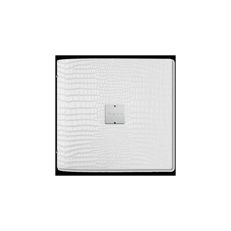 Portamenu' Fashion kroko Quadrato Dag Style pelle rigenerata 21x21cm bianco